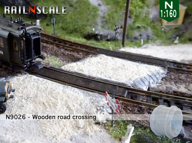 Wooden road crossing (N/H0) RAILNSCALE