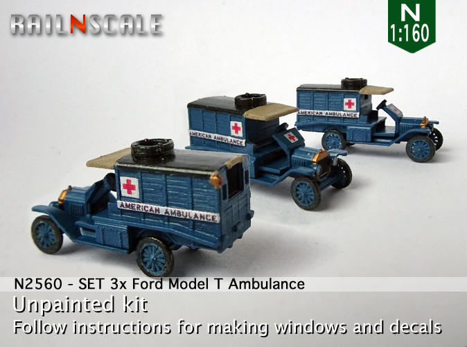 [RAILNSCALE] Ford T Ambulance  0n2560a